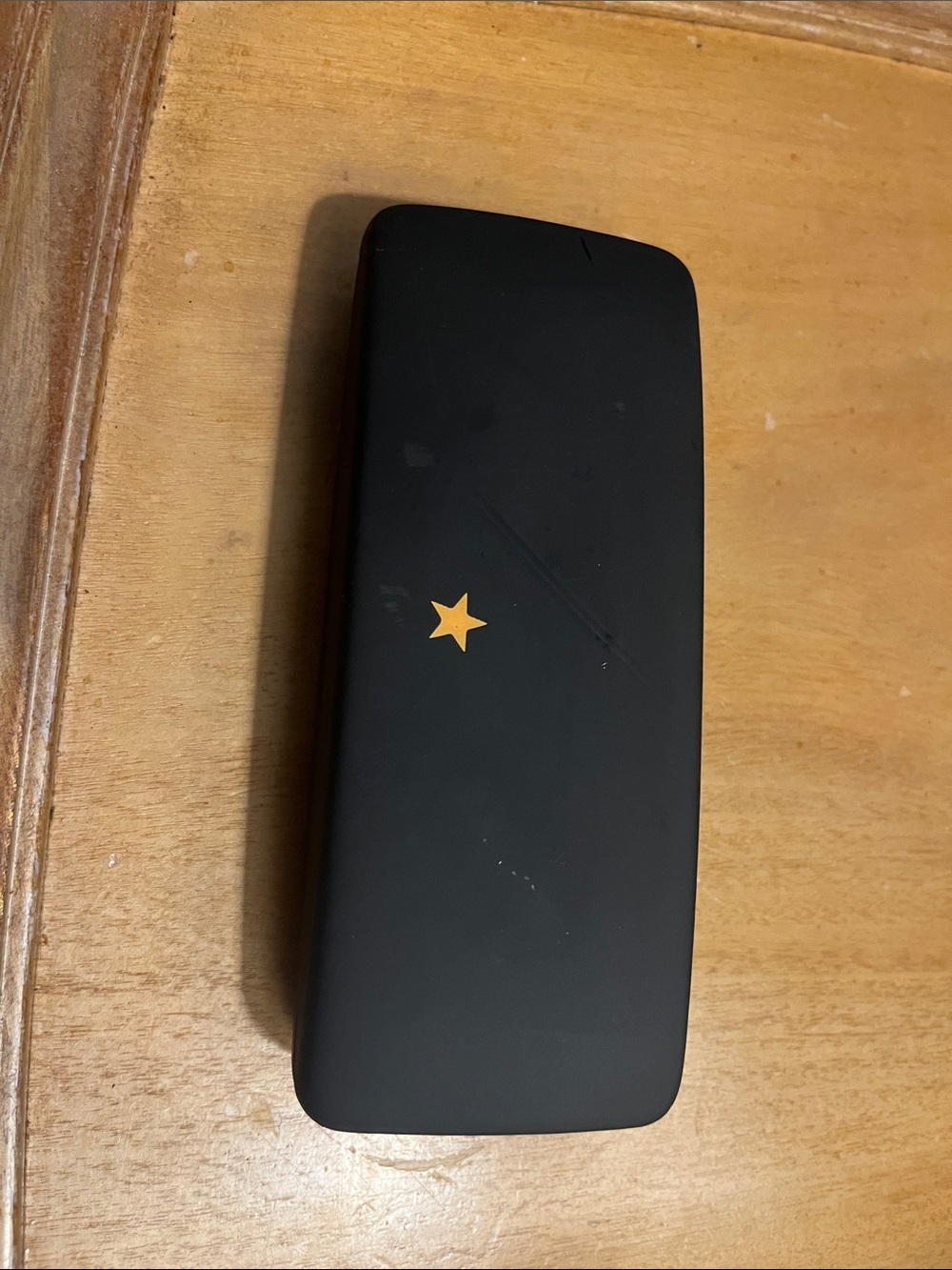Elton John Matte Black Glasses hard  Case with Gold Star Accent